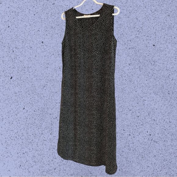 Vintage 90s midi black polkadot dress - Picture 3 of 8